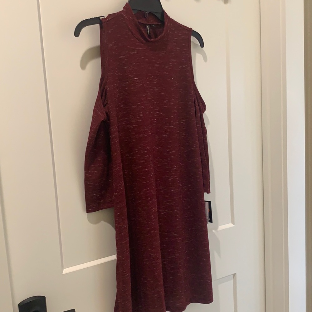 Peep shoulder dress